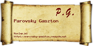 Parovsky Gaszton névjegykártya
